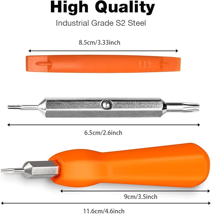 Video Screwdriver Bit Set for Battery and Wifi Access - Fits All Video Doorbell Models (Orange)