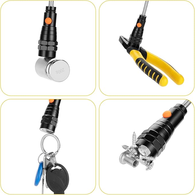 Telescoping Magnetic Pickup Tool with Extendable Flashlight, Unique Mens Gifts for Dad, Husband, Grandpa & Boyfriend ??Christmas Gifts, Stocking Stuffers, White Elephant Gifts