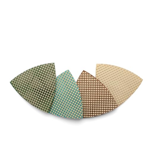 Diamond Triangular Polishing Pads Glass Triangular Sanding Pads, for Concrete Granite Marble Glass (4 PCS)