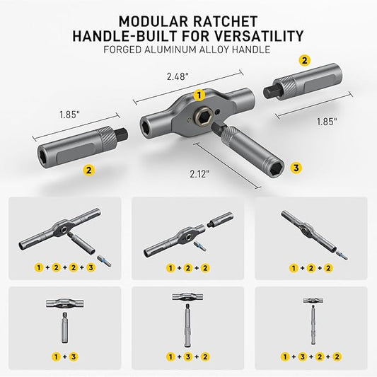 42 in 1 Magnetic Screwdriver Set, Ratchet Screwdriver Set, Multi Bit Screw Driver Set Kit with Case, Portable Repair Tool for Electronics, PC, Glasses, Bicycles, Watch, Furniture & DIY