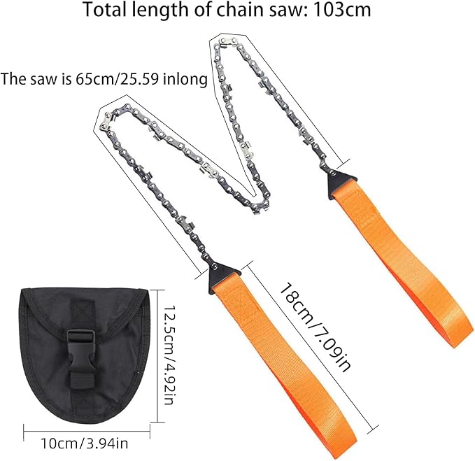 Portable Pocket Rope Saw,Two-sided Teeth, Faster with Cutting Blade ON Every Link,Best Compact Folding Hand Saw Tool for Survival Gear,Camping,Hunting