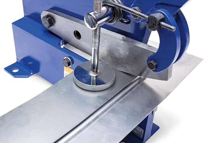 Eastwood 8 in. Bench Shear Throatless Multiple Purpose Bench Top Throatless Sheet Metal Cutter Tool Solid Steel Frame Mounting Type