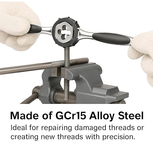 1/2"-14 NPT Tap and Die Set ??GCr15 Alloy Steel Pipe Thread Tap and Hex Die Combo, Taper Thread Repair Tool for Conical Pipe Fittings