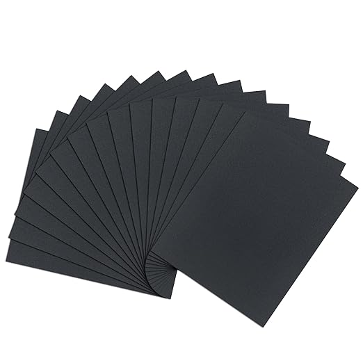 9 x 11 Inch 15pcs Wet Dry Sandpaper, 320 Grit Waterproof Abrasive Sand Paper, Silicon Carbide Sandpaper Sheets for Metal Wood, Auto Polishing