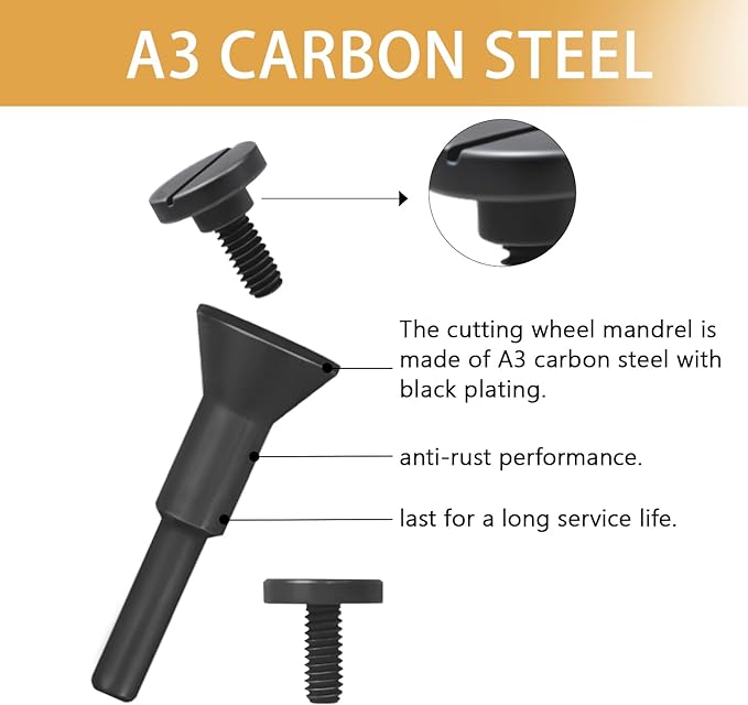 Mounting Mandrel 3/8" & 1/4" Arbor Hole (4pack) for Type 1 Cut-Off Wheel 1/4" Shaft for Die Grinder Rotary Tool