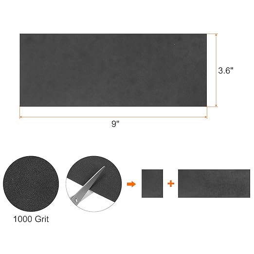 HARFINGTON 50pcs Sandpaper 1000 Grit 9 x 3.6 Inch Waterproof Backing Silicon Carbide Abrasive Wet Dry Sanding Sheets for Wood Finishing, Metal Sanding, Automotive Polishing