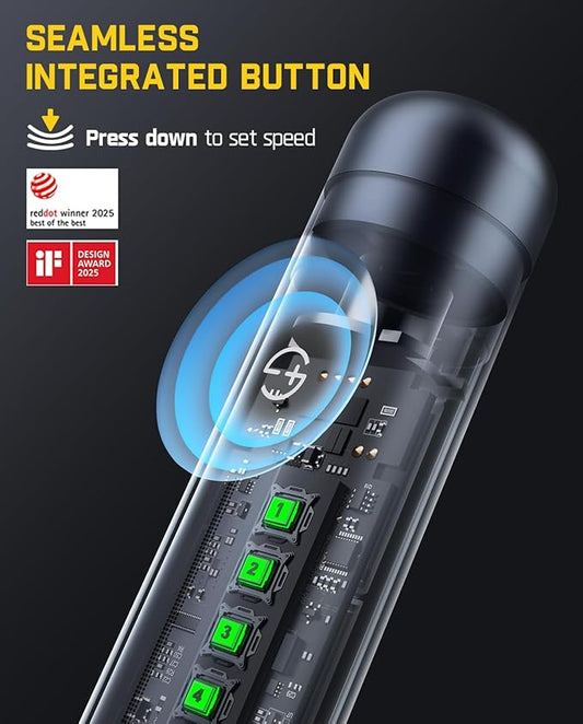 Fanttik F2 Master Mini Cordless Rotary Tool Kit, NeoPulse Motor, 5 Speed, 25000 RPM, Revostor Hub, 35 Accessories, Engraving Pen, for 3D Printer Sanding, Polishing, Drilling, Carving, DIY Crafts