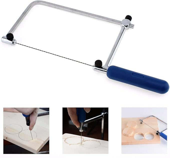 TopHomer 2 Packs Coping Saw U-Shaped Frame High Carbon Steel Hand Woodworking Saw for Jewelry Craft Wax Ring Cutting Metal Saw Making