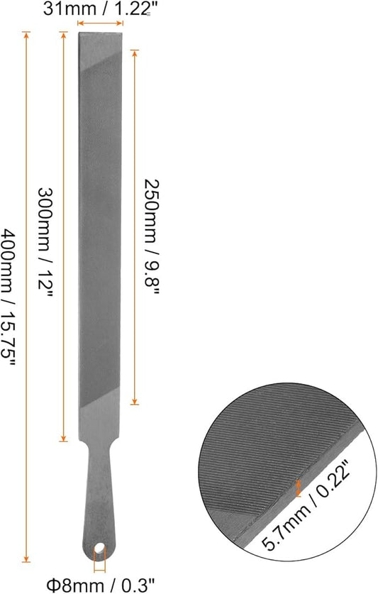HARFINGTON Farmers Own Files 12 Inch High Carbon Steel Single Cut Flat Hand Rasp File for Deburring and Removing Material