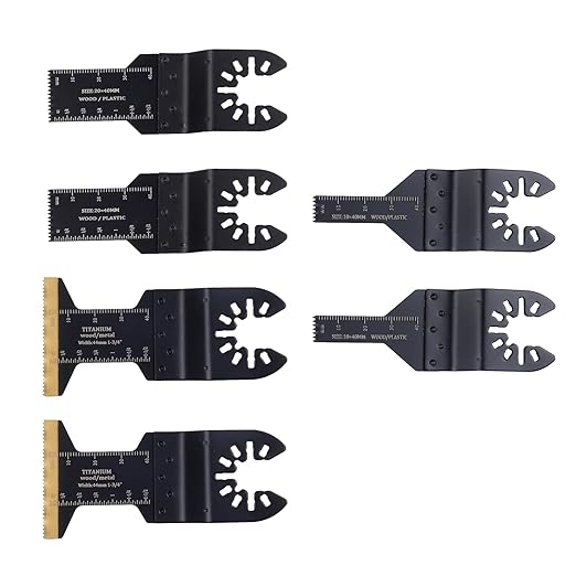 findmall 121-Piece Multi-Tool Blades Kit with Sandpapers, Titanium Oscillating Tool Blades Set with Japanese Teeth and Curved, Fit for Wood/Metal/Plastic Cutting