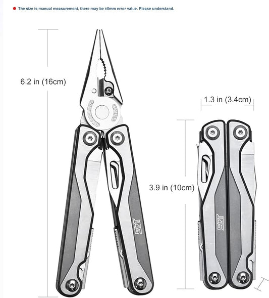 SQT2048-A 19-in-1 Multitool, Gifts for Men, Foldable & Self-Locking, Professional Multitool for DIY, Outdoor Camping, and Home Repairs...