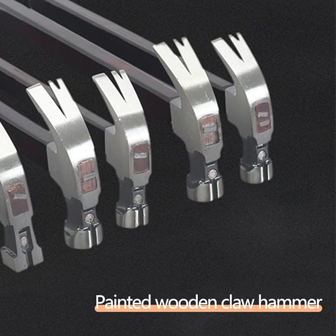 Claw Hammer Wood Handle, Claw Hammer 10OZ/13OZ, Smooth Hammer, Claw Hammer for Building, Woodwork, Home Repair,Brown,13OZ