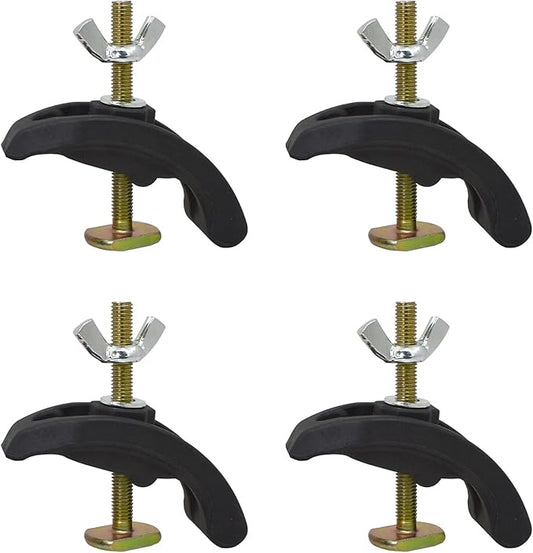4-Piece Arcuate Press Plate Clamps, T-Track Hold-Down Fixtures, Universal CNC Router & Drill Press Accessories, Heavy Duty Workpiece Holding for Woodworking, Metalworking, and Engraving Machines