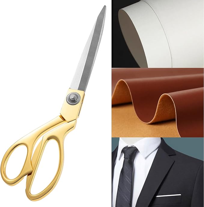 Professional Heavy Duty Sharp Tailor Scissors 10.5" Gold Stainless Steel Dressmaker Shears Multipurpose Sewing Dressmaking Fabric Scissors