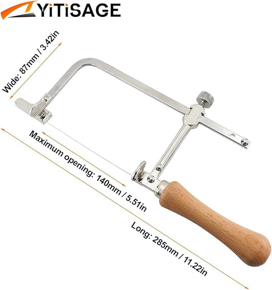 Coping Saw Steel Frame and Diameter 0.3mm Diamond Wire For Woodworking,Metal,Plastic, Wood Board Cutting Coping Saw Kit