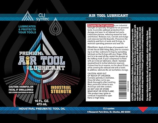 Premium Air Tool Lubricant - 16 FL. OZ. Industrial Pneumatic Tool Oil