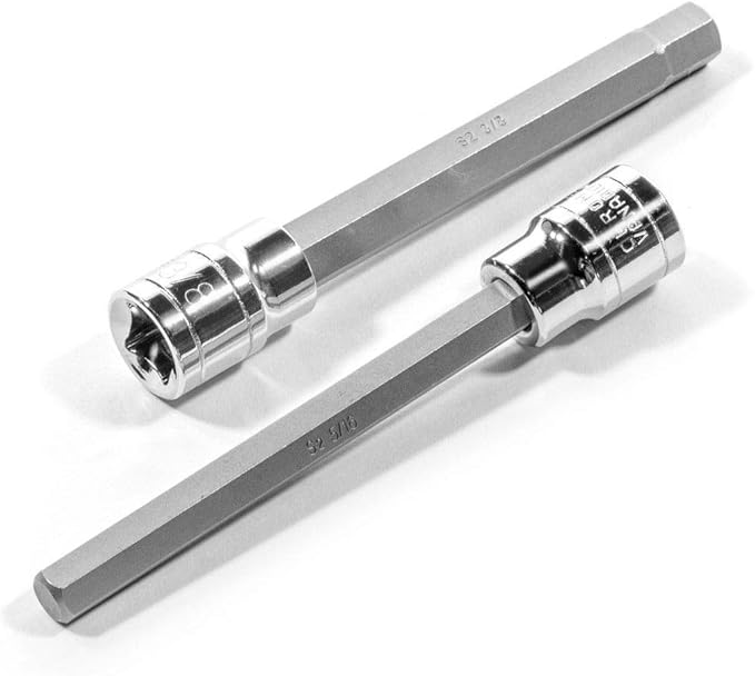 Stark 7-Piece Set Extra-Long SAE Standard Socket, 3/8in Hex Drive - 1/8in, 9/32in, 3/16in, 7/32in, 1/4in, 5/16in, 3/8in | Storage Case
