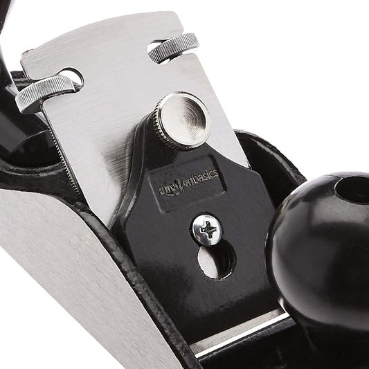 Amazon Basics Woodworking Hand Planer - No.4 Adjustable Bench Plane with 2-Inch Blade for Wood Smoothing, Grey/Black