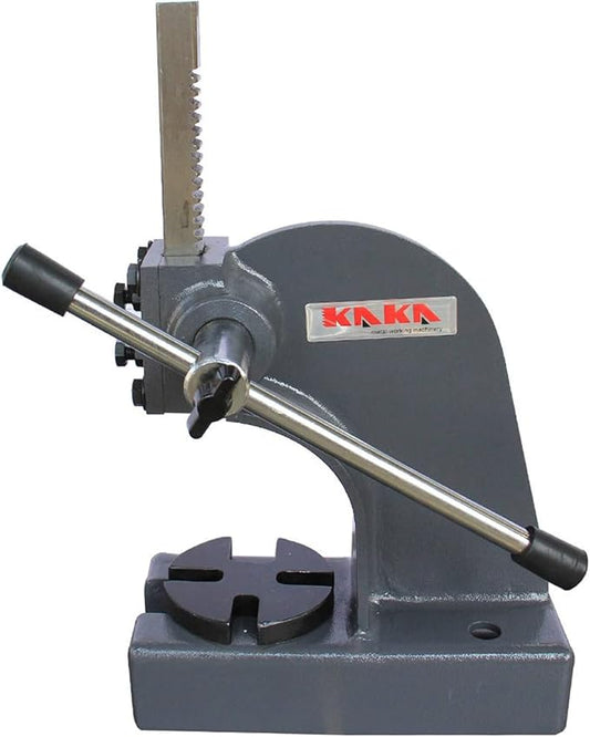 KAKA INDUSTRIAL Arbor Press, 1-Ton Capacity Manual Arbor Press, Heavy-Duty Steel Body, 4-Inch Height, Portable Hand Press for Bearing, Riveting, and Metalworking AP-1