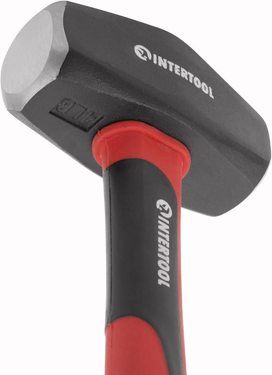 INTERTOOL 4 lbs Small Sledge Hammer | Drilling/Crack Mini Sledgehammer with Heavy-Duty Steel & Shock Absorbing Non-Slip Fiberglass Handle | HT08-0247