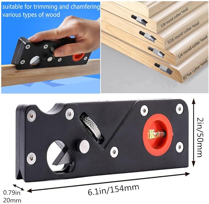 szhdxsy Wood Planar Carpenter's Edge Trimming Tool, Suitable for Manual Chamfering and Planing of Wood, Quick Edge Trimming