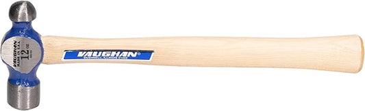 VAUGHAN Ball Pein Hammer, 12 oz, Hickory handle, American high carbon steel, TC2012, VN15430