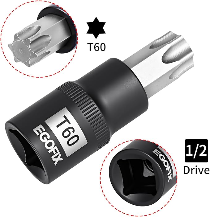 1/2 Inch Drive x T60 Torx Bit Socket