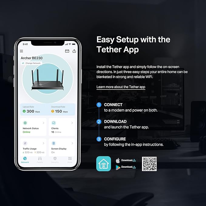 TP-Link Dual-Band BE3600 Wi-Fi 7 Router Archer BE230 | 4-Stream | 2횞2.5G + 3횞1G Ports, USB 3.0, 2.0 GHz Quad Core, 4 Antennas | VPN, EasyMesh, HomeShield, MLO, Private IOT | Free Expert Support