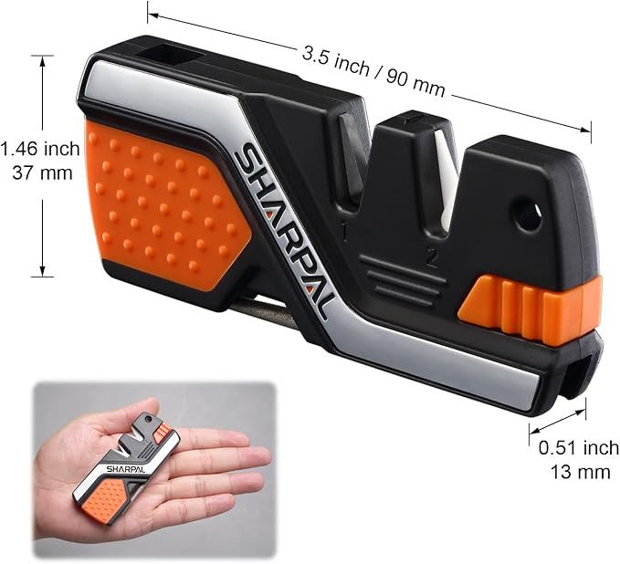 SHARPAL 101N 6-in-1 Pocket Knife Sharpener & Survival Tool ??Diamond Sharpening Rod, Fire Starter Ferro Rod, Whistle ??Sharpens Straight & Serrated Blades, Repairs & Hones Knives