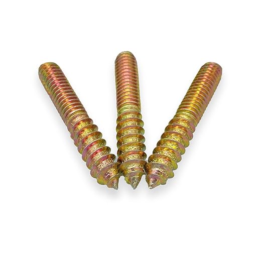 12 Pack 5/16-18x2 Inch Hanger Bolts 5/16-18'' Double Headed 5/16 Wood Dowel Screw Self-Tapping for Furniture Screws Threaded Rods Bolt 50mm Length, (YLK2022060703)