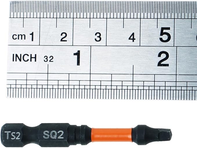 AUTOTOOLHOME 10 Pack #2 Square Driver Bit 2 inch Long Square Impact Drill Bit for Pocket Hole Jig System SQ2 Bits