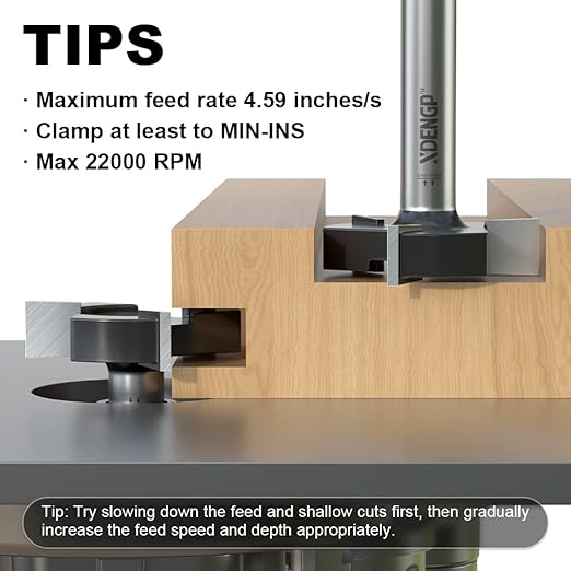 CNC Spoilboard Surfacing Planer Router Bit 1/2 Inch Shank, 2-Inch Cutting Diameter, Slab Flattening Bottom Cleaning Wood Planing Leveling Router Face Mill Carbide Tipped Bit ( 3 Wings )
