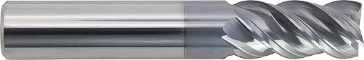 CME 2 pcs High-Efficiency Micrograin Carbide End Mills with Double Groove, Square Nose, TiAlN Coated, 1/2" Mill Diameter, 1" Length of Cut, 3" Overall Length, 4 Flute, Center Cutting