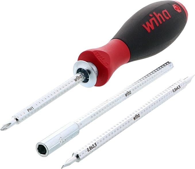 Wiha 28188 Drive-Loc VI Wallet Set, 32 Piece, Phillips, Slotted, Square, Torx, Hex & Nut Drivers, SoftFinish Handle