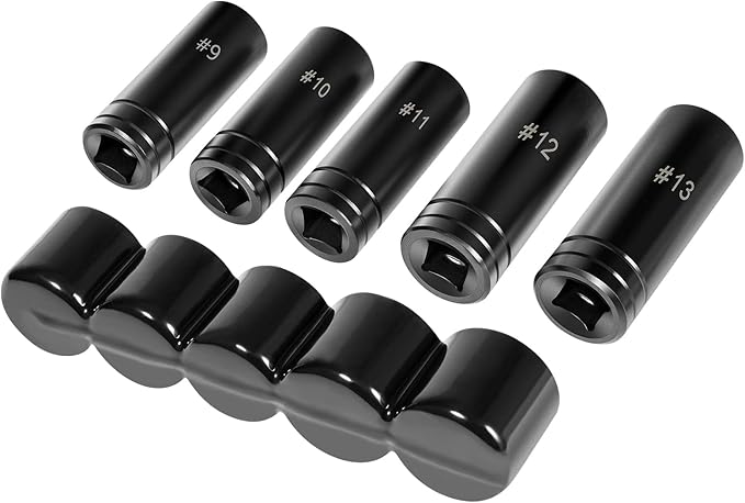71670 Large Tap Socket Set, 5 PC. Tap Socket Adapter Compatible with M.C.T.I. Standard Taps 5/8", 11/16", 3/4", 7/8" and 1" (Number and Fractional)