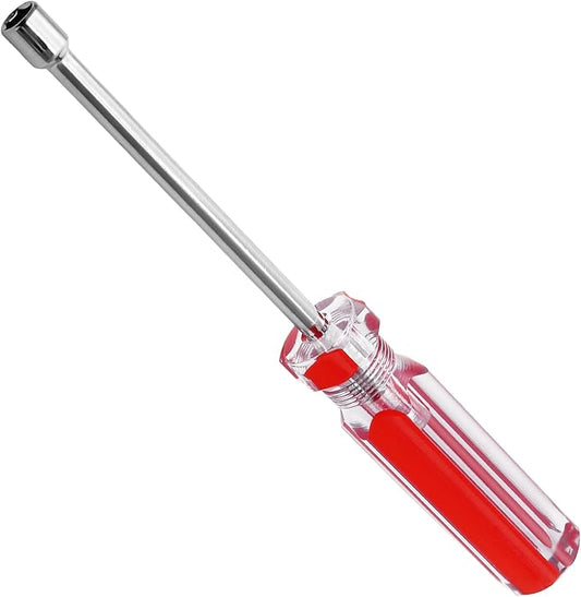1/4 Inch Hex Nut Driver, Socket Wrench Screwdriver with 3.7-Inch Hollow Shaft, Cushion Grip Handle