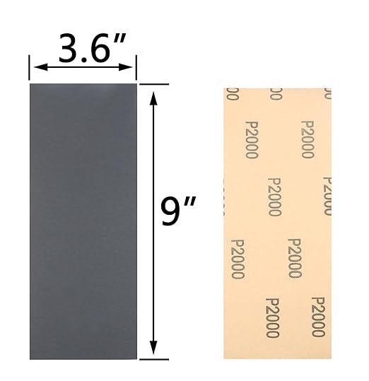 30Pcs 9 x 3.6 Inchs 2000 Grit Wet and Dry Handmade Universal Sanding Sheets, Suitable for Woodworking Furniture/Automobiles/Metal/Lacquer Polishing Sandpaper
