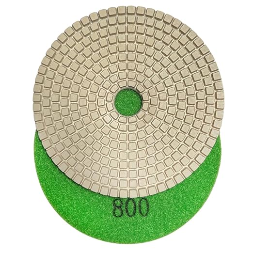 7" Wet Diamond Polishing Pad - 3 Packs of 800 Grit - White Resin for Granite, Marble, Quartz, Engineered Stone