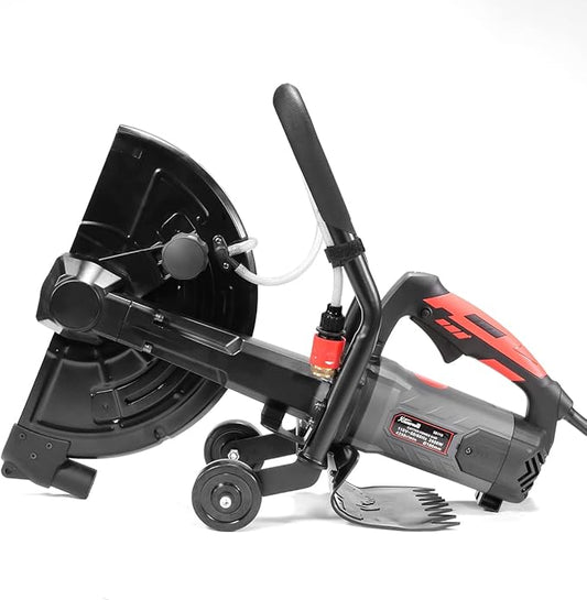 XtremepowerUS 2600W 14" Concrete Saw Electric Cutter Wet/Dry Circular Concrete Cement Cut Off Floor Saw Water Feed Dust Port, Black/Red. Cutting Saw ONLY