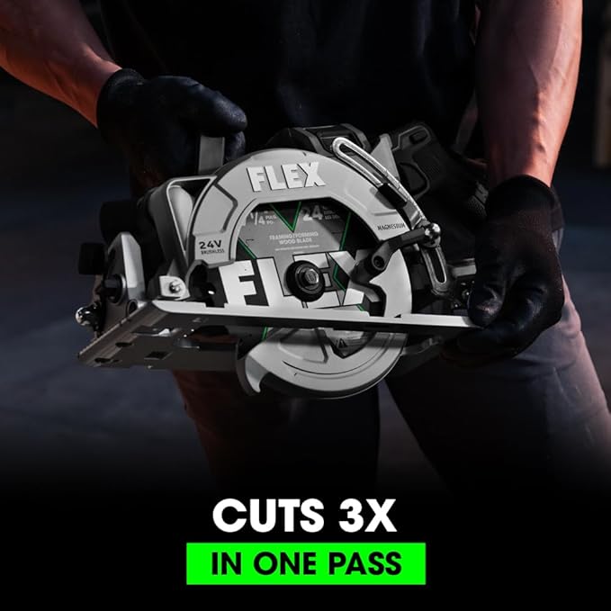 FLEX 24V Brushless Cordless 7-1/4-Inch Circular Saw Kit with 10.0Ah Stacked Lithium Battery and 280W Rapid Charger - FX2141-1J
