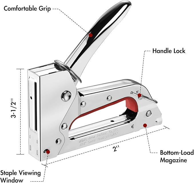 Arrow JT27 Light Duty Staple Gun Kit, Thin Wire Stapler with 2000 Pieces JT21 3/8" Staples, Lightweight Chromed-Steel Housing