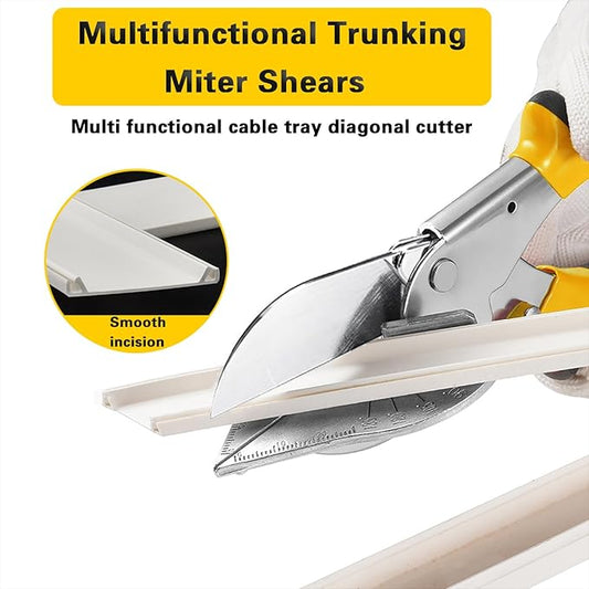 Multifunctional Trunking Miter Shears for Molding and Trim Cutter Adjustable 45 To 135 Degree Hand Tools for Cutting Plastic PVC and Molding Trim with Replacement blades