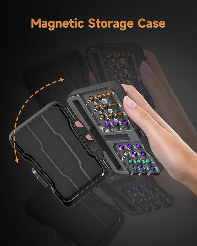 24 in 1 Magnetic Screwdriver Set, DIY ratchet screwdriver set,Multi-Bit Magnetic Ratcheting Screwdriver Set with Storage Case,Portable Compact Repair Tool Kit for Bike, Furniture,Computer,Electronic.