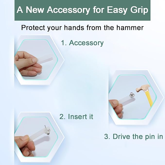 30 PCS Picture Hanger Nails, Double Headed Push Pins Hooks Thumbtacks for Wall Hangings Picture, Decorative Small Hook Pins for Drywall Cork Board Home Office Photo Decorations (Silver)