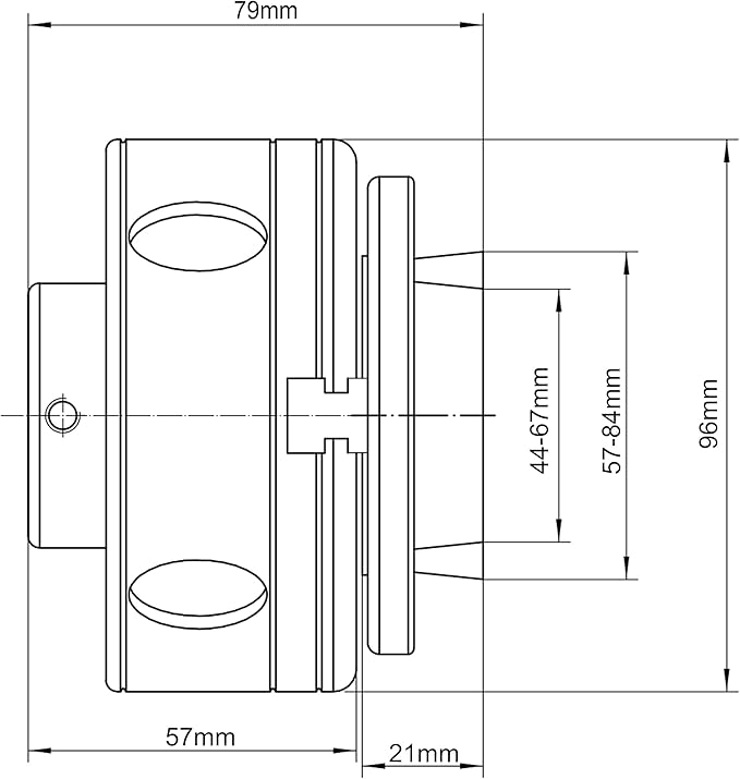 NCK-G3.75 3.75" 4 Jaw Key Self-Centering Chuck, Thread 1"X8TPI, with NCK-3.75Z-DJDD Dovetail Jaws, Wood Screw, Two Nylon Washers, T Handle Allen Key