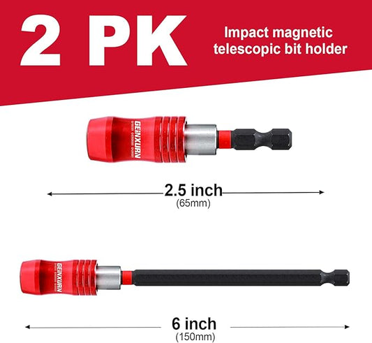2PC Impact Screwdriver Bit Holders(2.5??6??, Magnetic Extension Quick-Change Socket Drill Bit Holder Hex Shank Quick Release Drill Bit Guide