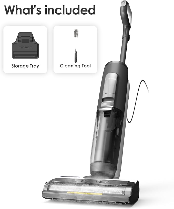 Tineco iFLOOR 5 Steam Wet Dry Vacuum All-in-one, Steam Mop Hardwood Floor Cleaner Great for Sticky Messes, 248??High-Temp Steam, Self-Cleaning with steam