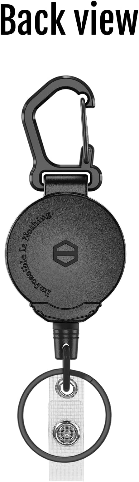 MNGARISTA Retractable Keychain, Heavy Duty Carabiner Badge Holder, Tactical ID Badge Reel with 31.5??Steel Retractable Cord, 8.0 oz