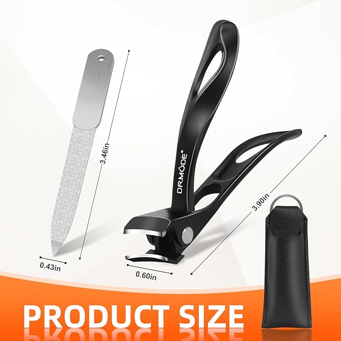 Toe Nail Clippers for Thick Nails for Seniors, Slanted Angled Head Large Toenail Clippers for Men with Wide Jaw, Heavy Duty Sharp Edgy Fingernail Clipper with Long Handle