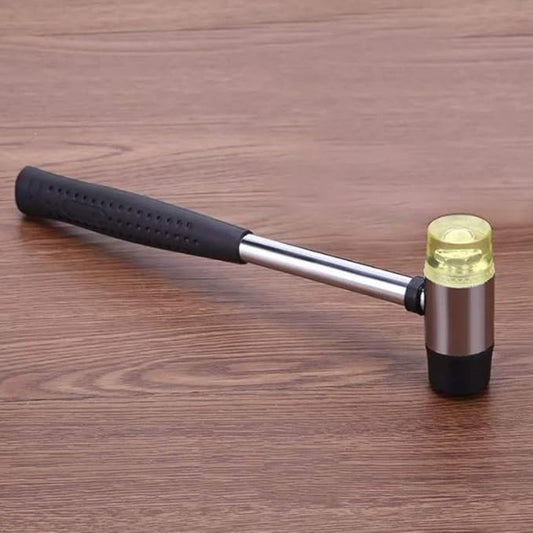 Soft Mallet with 2 Head Tip, Double-Faced Rubber Head Hammer for Jewelers Craftsman, Leather Crafts, Wood, Flooring Installation,Diameter 30mm (1, Medium)